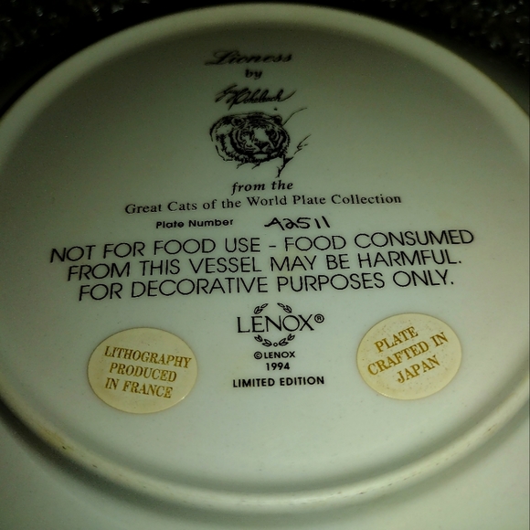 Lenox collectible plates (Cat of the world) - Picture 2 of 4